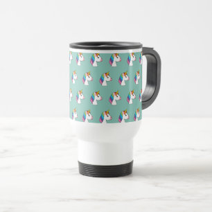 Cute Magical Unicorn with Colourful Hair Travel Mug