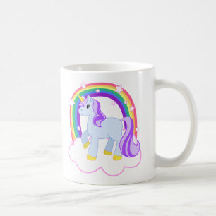 Cute Magical Unicorn with rainbow (Customisable!) Coffee Mug