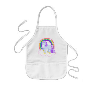Cute Magical Unicorn with rainbow (Customisable!) Kids Apron