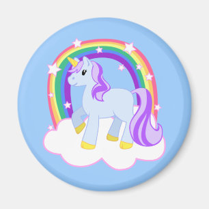 Cute Magical Unicorn with rainbow (Customisable!) Magnet