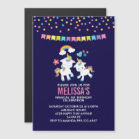 Cute Magical Unicorns with a Rainbow Birthday