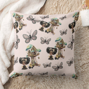 Cute Magical Woodland Fairy Butterfly Cushion