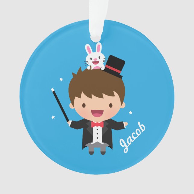 Cute Magician Magic Bunny Trick For Kids Ornament (Front)