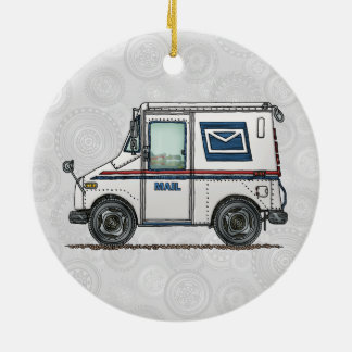 Cute Mail Truck Ceramic Tree Decoration