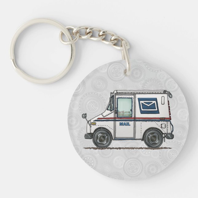 Cute Mail Truck Key Ring (Front)