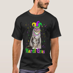 Cute Maine Coon Cat Animals Mardi Gras Carnivals T-Shirt