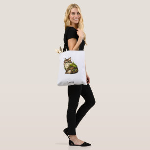 Cute Maine Coon Cat Custom Name Personalised Tote Bag