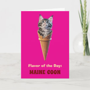 Cute Maine Coon Cone Greeting Card