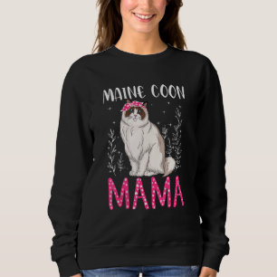 Cute Maine Coon  Funny Main Coon Mama   Womens Mot Sweatshirt