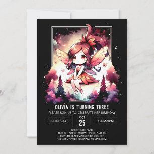 Cute Majestic Fairy Birthday Invitation