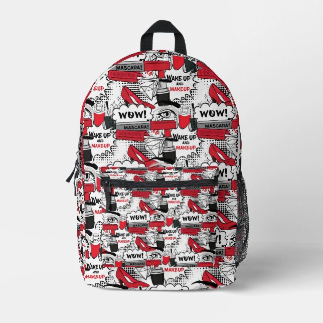 Cute Makeup Girl – kawaii Beauty and Glam Fashion Printed Backpack (Front)