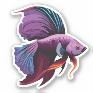 Cute Male Beta Fish Cartoon Charactor