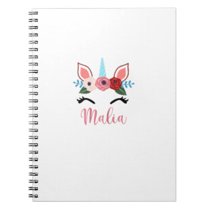 Cute Malia Magical Floral Unicorn For Girls T-Shir Notebook