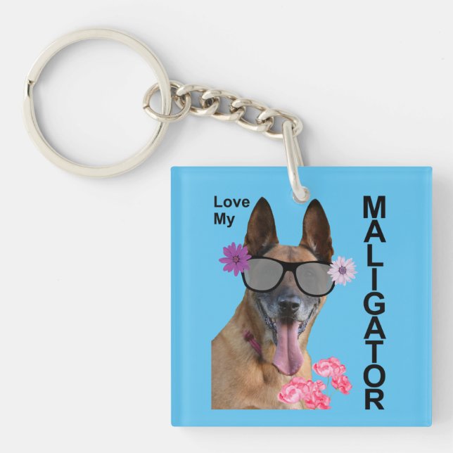 Cute Malinois Key Ring (Front)
