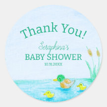 Cute Mallard Duck Baby Shower Thank You