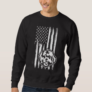 Cute Maltese Dog American Flag USA Puppy Sweatshirt