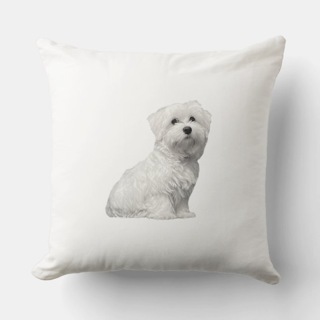 Cute Maltese Dog Cushion (Front)