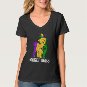 Cute Maltese Dog Lover Mardi Gras Party Jester Mas T-Shirt