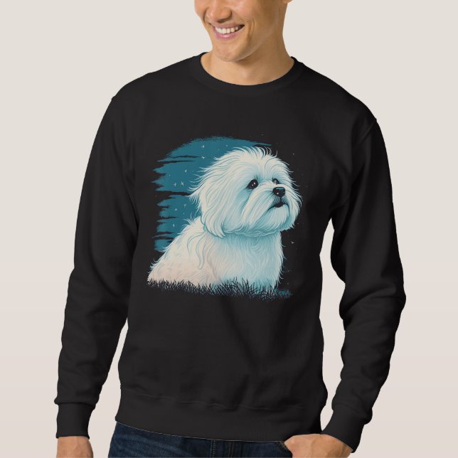 Cute Maltese Dog on Maltese dog  3 Sweatshirt (Front)