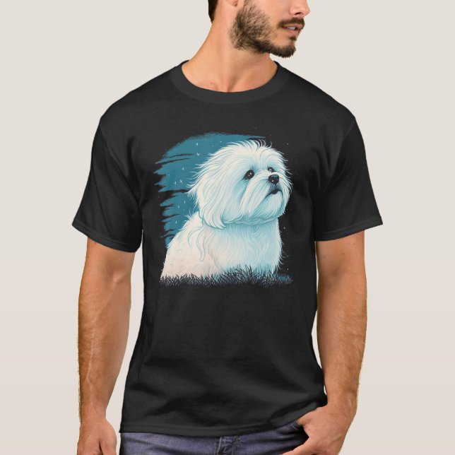 Cute Maltese Dog on Maltese dog  3 T-Shirt (Front)