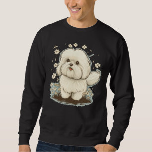 Cute Maltese Dog on Maltese dog  5 Sweatshirt