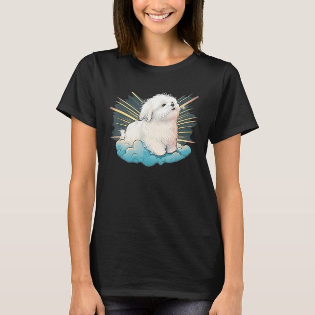 Cute Maltese Dog on Maltese dog  6 T-Shirt (Front)