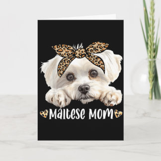 Cute maltese mum leopard mama dog lovers funnyCute Card