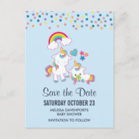 Cute Mama & Baby Unicorn Magical Save the Date