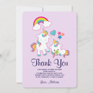 Cute Mama & Baby Unicorn Magical Thank You