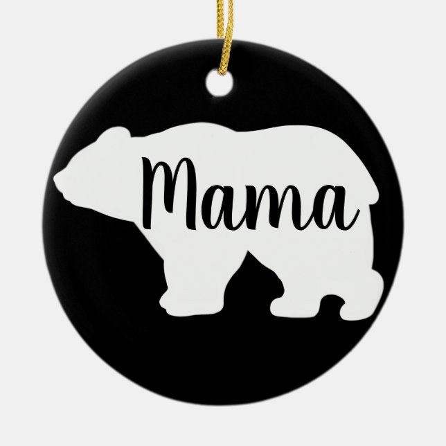 Cute Mama bear design gift for her Ceramic Tree Decoration (Front)