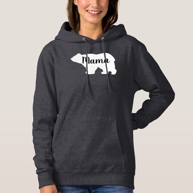 Cute Mama bear design mothers day gift black  Hoodie (Front)