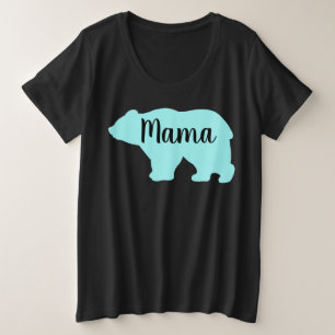 Cute Mama bear design mothers day gift black Plus Size T-Shirt