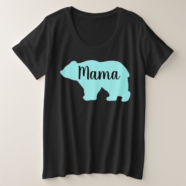 Cute Mama bear design mothers day gift black Plus Size T-Shirt (Design Front)