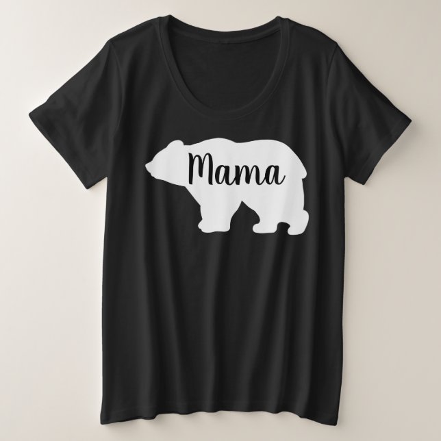 Cute Mama bear design mothers day gift black  Plus Size T-Shirt (Design Front)