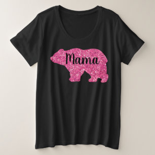 Cute Mama bear design mothers day gift black Plus Size T-Shirt