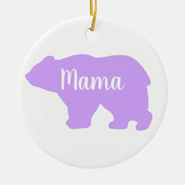 Cute Mama bear design mothers day gift Ceramic Tree Decoration (Front)