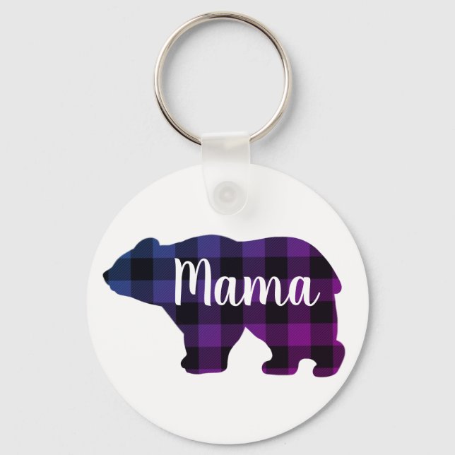 Cute Mama bear design mothers day gift Key Ring (Front)