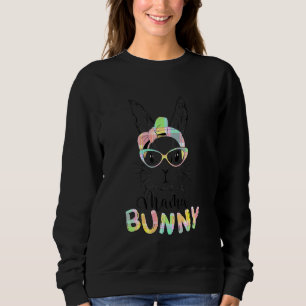 Cute Mama Bunny Face Tie Dye Glasses Headband East Sweatshirt