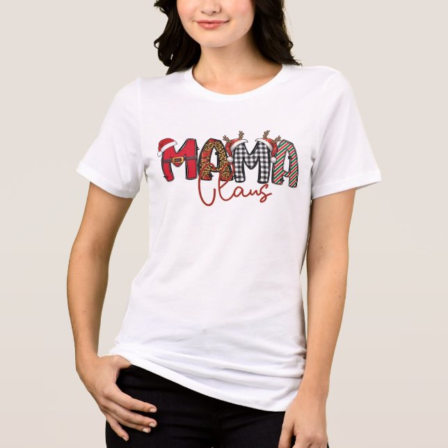 Cute Mama Claus script  Tri-Blend Shirt (Front)
