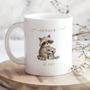 Cute Mama Established Raccoons Mothers Day Coffee Mug