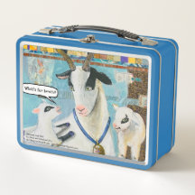 Cute Mama Goats Art Metal Lunch Box