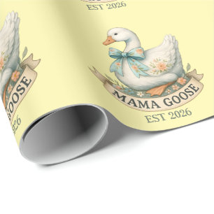 Cute Mama Goose Vintage Farm Animal Mom Goose Wrapping Paper