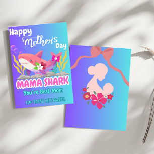 Cute Mama Shark Happy Mother's Day Card - Fin-tast