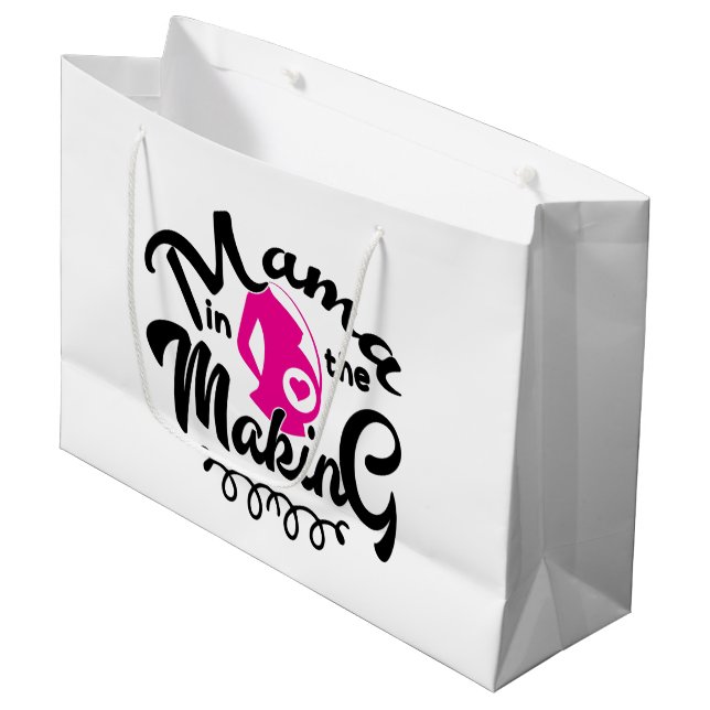 Cute Mama-to-be word art  Large Gift Bag (Front Angled)