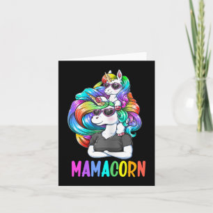 Cute Mamacorn Fun Unicorn Mothers Day Rainbow Colo Card