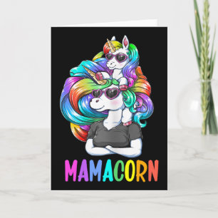 Cute Mamacorn Fun Unicorn Mothers Day Rainbow Colo Card
