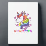 Cute Mamacorn Unicorn Mom Birthday Outfit Rainbow  Plaque<br><div class="desc">Cute Mamacorn Unicorn Mom Birthday Outfit Rainbow Colors T-Shirt_1</div>