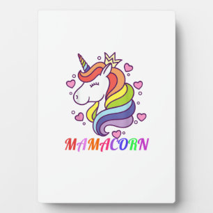 Cute Mamacorn Unicorn Mom Birthday Outfit Rainbow  Plaque