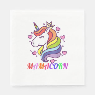 Cute Mamacorn Unicorn Mum Birthday Outfit Rainbow Napkin
