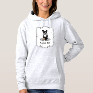 Cute Mama's Boy Boston Terrier (black) Hoodie